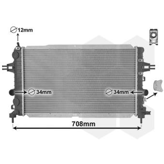 Radiateur, refroidissement du moteur VAN WEZEL 37002490