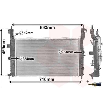 Radiateur, refroidissement du moteur VAN WEZEL OEM 1300497