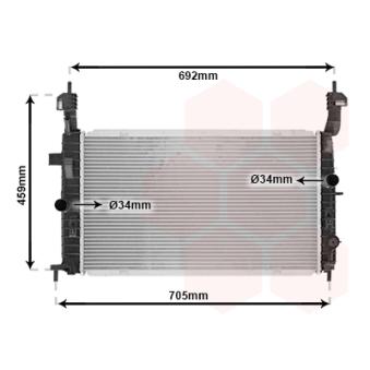 Radiateur, refroidissement du moteur VAN WEZEL OEM 13303637