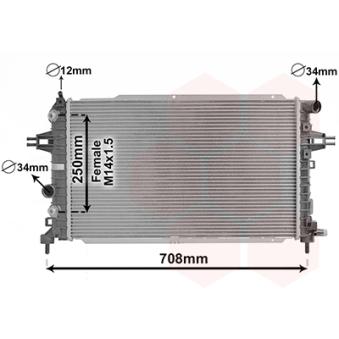 Radiateur, refroidissement du moteur VAN WEZEL OEM 13156845