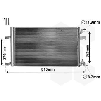 Condenseur, climatisation VAN WEZEL OEM 1850135 Condenseur, climatisation VAN WEZEL OEM 1850135