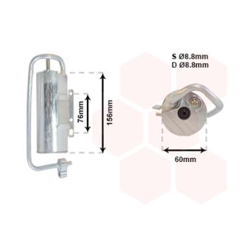 Filtre déshydratant, climatisation VAN WEZEL OEM 1848046 Filtre déshydratant, climatisation VAN WEZEL OEM 1848046