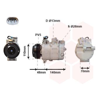Compresseur, climatisation VAN WEZEL OEM 1854120