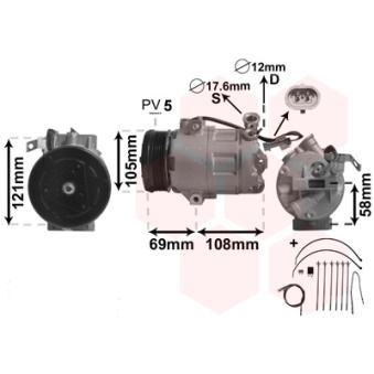Compresseur, climatisation VAN WEZEL OEM 6854060