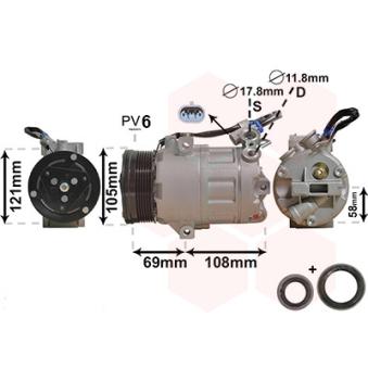 Compresseur, climatisation VAN WEZEL OEM 13124751