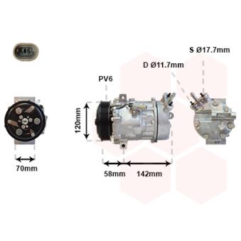 Compresseur, climatisation VAN WEZEL OEM 12843774
