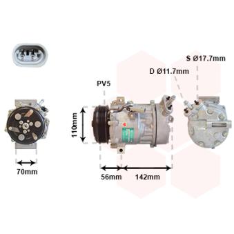 Compresseur, climatisation VAN WEZEL OEM 6854014