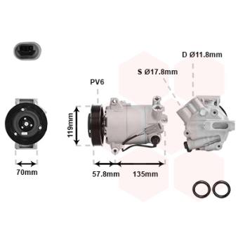 Compresseur, climatisation VAN WEZEL OEM 6854113
