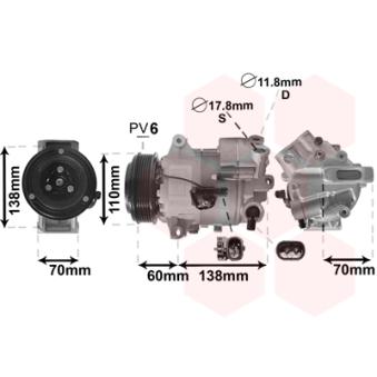 Compresseur, climatisation VAN WEZEL OEM 13414020