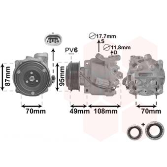 Compresseur, climatisation VAN WEZEL OEM 1618509
