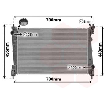 Radiateur, refroidissement du moteur VAN WEZEL [37012702]