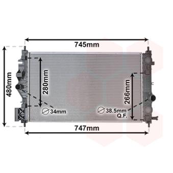 Radiateur, refroidissement du moteur VAN WEZEL 37012708
