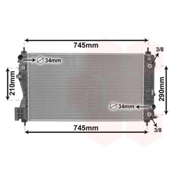 Radiateur, refroidissement du moteur VAN WEZEL 37012714