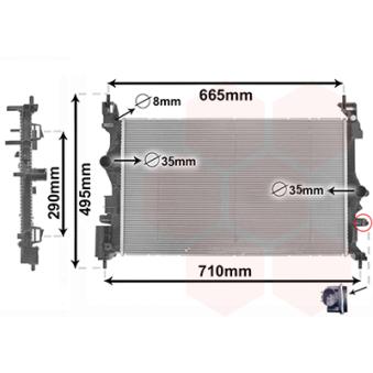 Radiateur, refroidissement du moteur VAN WEZEL 37012716