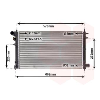 Radiateur, refroidissement du moteur VAN WEZEL OEM 133005