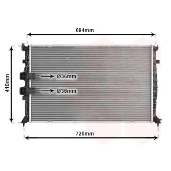 Radiateur, refroidissement du moteur VAN WEZEL OEM 133012 Radiateur, refroidissement du moteur VAN WEZEL OEM 133012