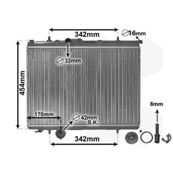 Radiateur, refroidissement du moteur VAN WEZEL OEM 1330G6 Radiateur, refroidissement du moteur VAN WEZEL OEM 1330G6