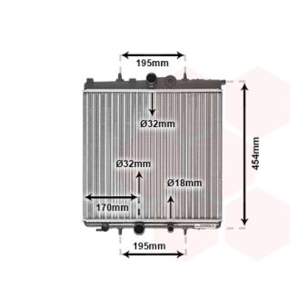 Radiateur, refroidissement du moteur VAN WEZEL OEM 133099