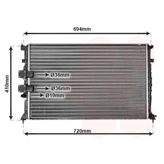 Radiateur, refroidissement du moteur VAN WEZEL [40002231]