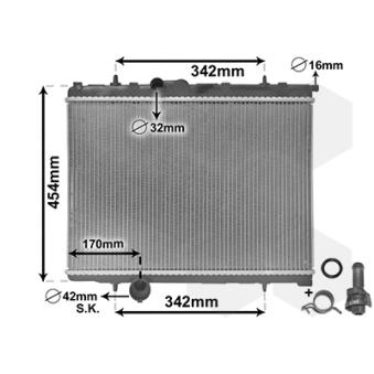 Radiateur, refroidissement du moteur VAN WEZEL OEM 1330G6 Radiateur, refroidissement du moteur VAN WEZEL OEM 1330G6