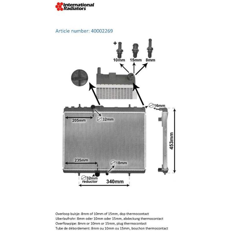 Radiateur, refroidissement du moteur VAN WEZEL 40002269 - Visuel 2