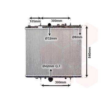 Radiateur, refroidissement du moteur VAN WEZEL OEM 9641728380