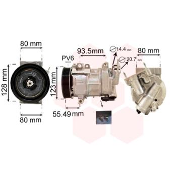 Compresseur, climatisation VAN WEZEL OEM 1606467480
