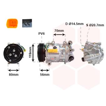 Compresseur, climatisation VAN WEZEL OEM 9800840380