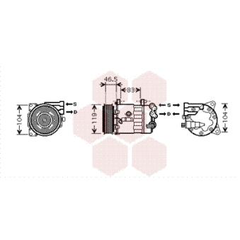Compresseur, climatisation VAN WEZEL OEM 648706