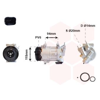 Compresseur, climatisation VAN WEZEL OEM 1608325980