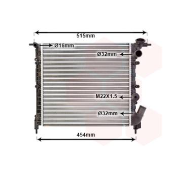 Radiateur, refroidissement du moteur VAN WEZEL 43002041