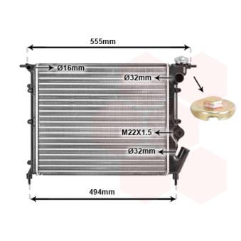 Radiateur, refroidissement du moteur VAN WEZEL [43002109]
