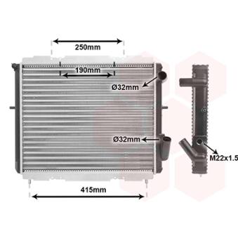 Radiateur, refroidissement du moteur VAN WEZEL OEM 7700804240