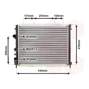 Radiateur, refroidissement du moteur VAN WEZEL OEM 7701352903