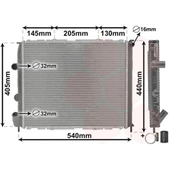 Radiateur, refroidissement du moteur VAN WEZEL OEM 7700430648