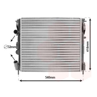 Radiateur, refroidissement du moteur VAN WEZEL OEM 8200343476