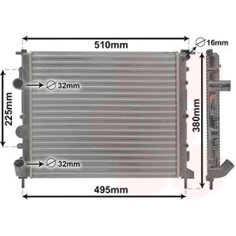 Radiateur, refroidissement du moteur VAN WEZEL OEM 7700314382