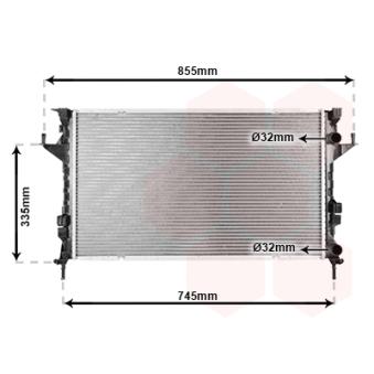 Radiateur, refroidissement du moteur VAN WEZEL [43002291]
