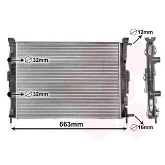 Radiateur, refroidissement du moteur VAN WEZEL OEM 8200115542