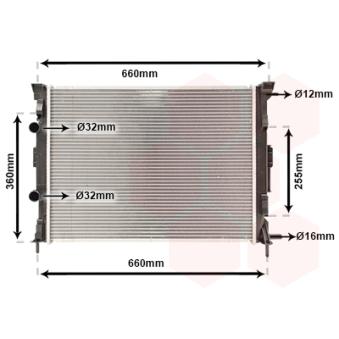 Radiateur, refroidissement du moteur VAN WEZEL OEM 8200357536