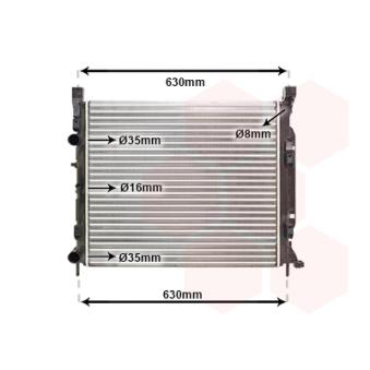 Radiateur, refroidissement du moteur VAN WEZEL OEM 8200455801