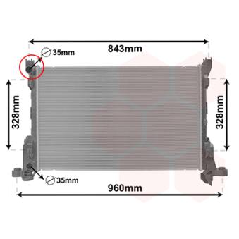 Radiateur, refroidissement du moteur VAN WEZEL [43002623]