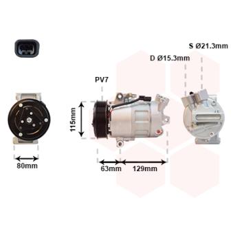 Compresseur, climatisation VAN WEZEL OEM 8200669284
