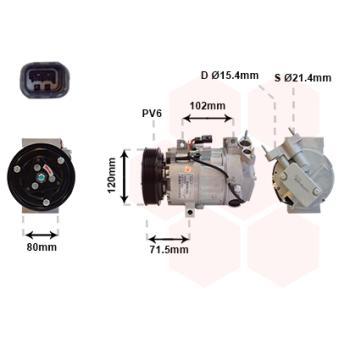 Compresseur, climatisation VAN WEZEL OEM 8200898810