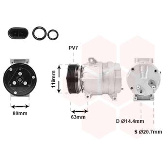 Compresseur, climatisation VAN WEZEL OEM 8200200671