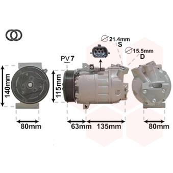 Compresseur, climatisation VAN WEZEL OEM 8200848916