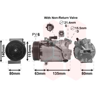 Compresseur, climatisation VAN WEZEL OEM 926007817R