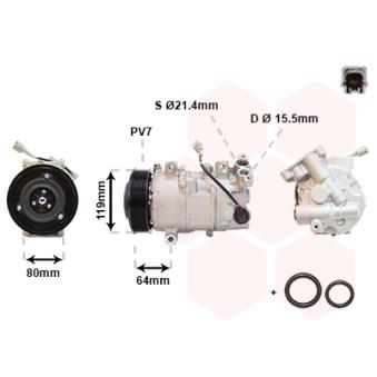 Compresseur, climatisation VAN WEZEL OEM 8200956574