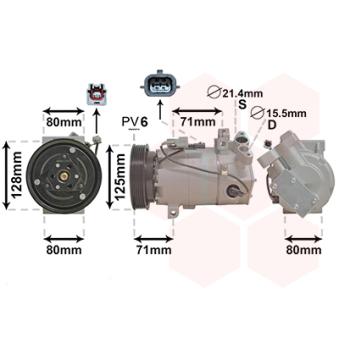 Compresseur, climatisation VAN WEZEL OEM 926002352R