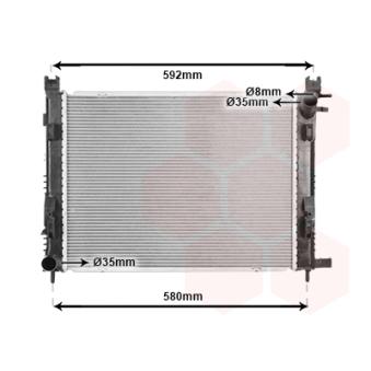 Radiateur, refroidissement du moteur VAN WEZEL OEM 214102590R